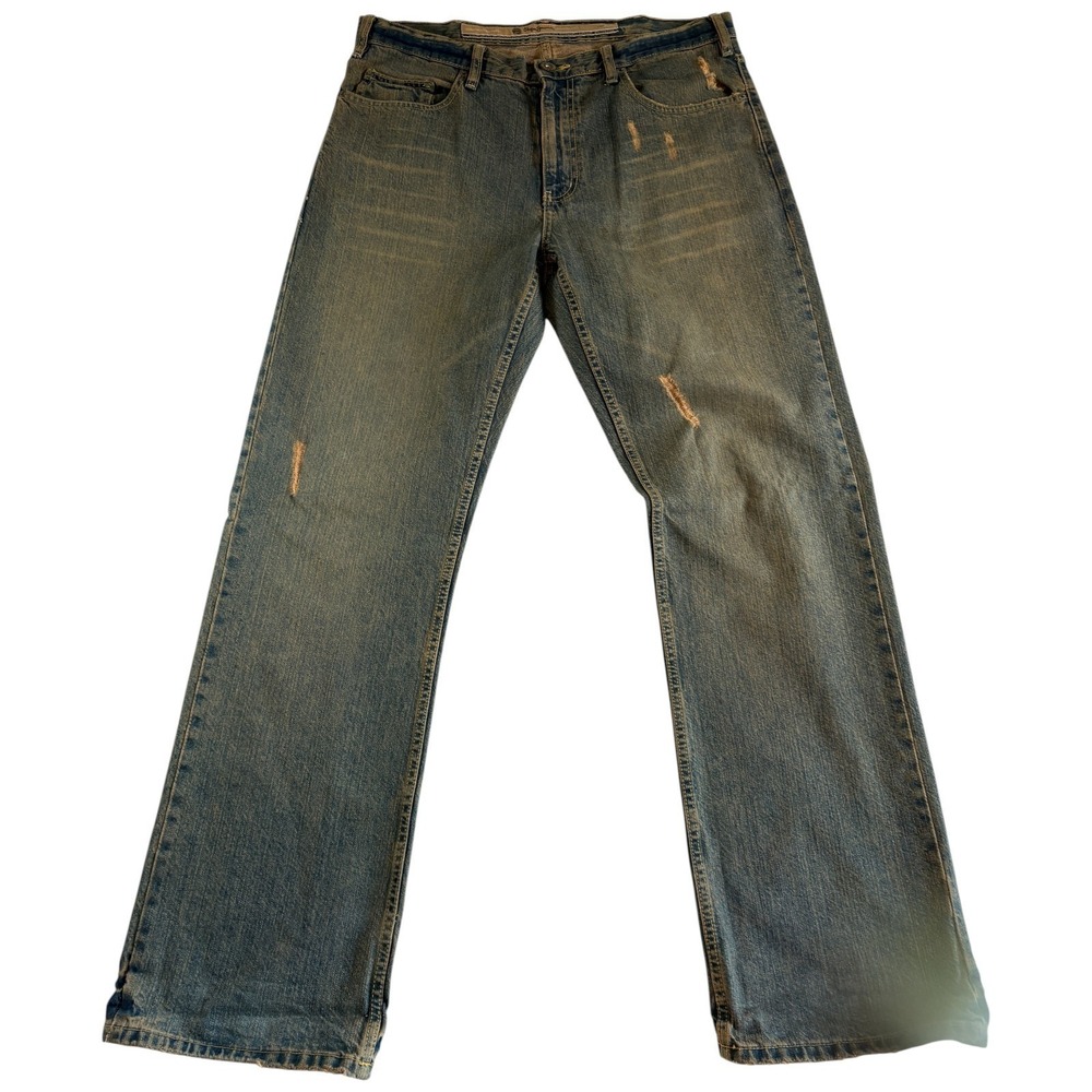 VTG Pepe Jeans Construction Cert Jeans Mens 38x34 Blue Denim Straight Distressed
